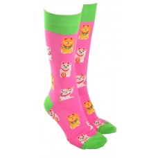 Lucky Cat Socks - Pink